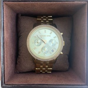 Michael Kors Gold Watch with Crystal Detail